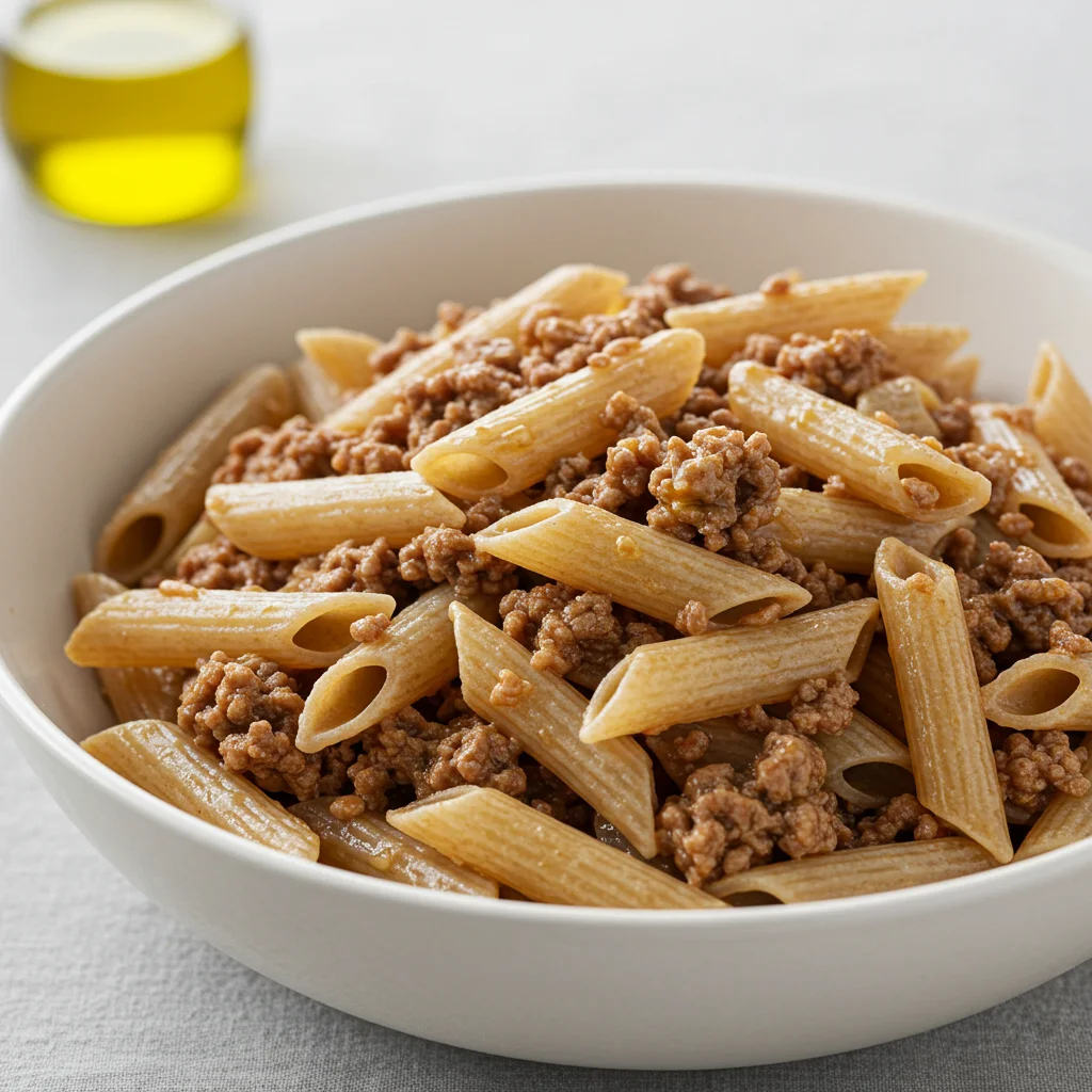 Fullkornspasta med mager köttfÀrssÄs