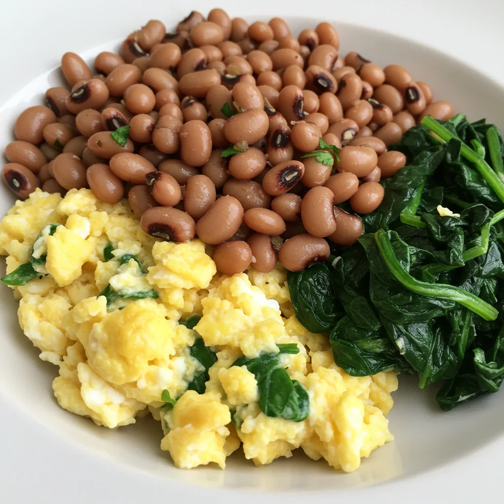 Bönsallad med Àgg och spenat